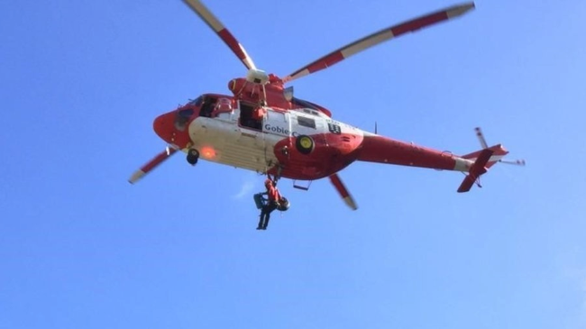 Helicóptero del GES rescata a un senderista accidentado en las inmediaciones de la Cruz de Tejeda (Gran Canaria)