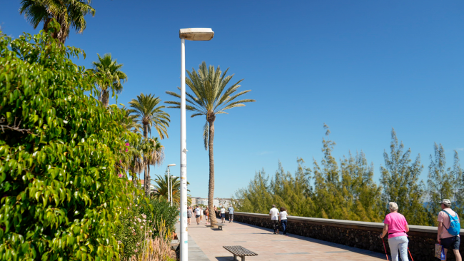 Maspalomas modernizará el alumbrado del Paseo Costa Canaria con tecnología LED para reducir el consumo energético en más de un 50%