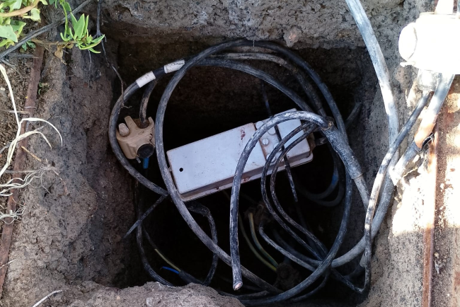 El robo de cableado deja a Lomo Juan sin alumbrado público