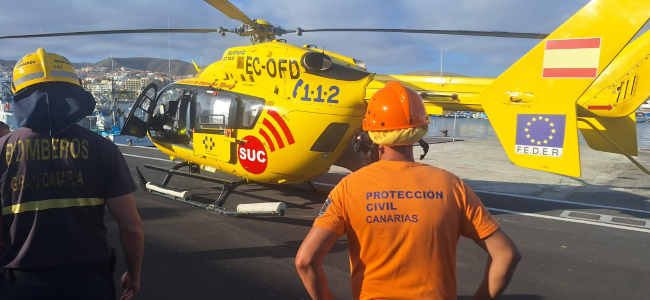 Evacúan en helicóptero a un menor con síntomas de ahogamiento tras un incidente en una piscina de Mogán