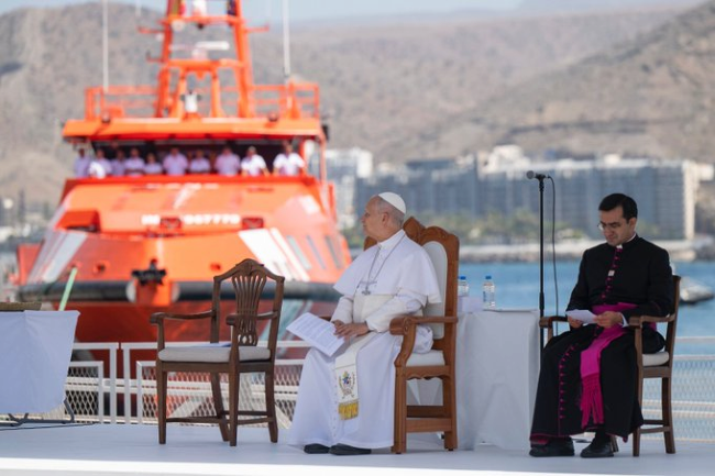 El papa León XIV reclama desde Arguineguín una respuesta más humana ante el fenómeno migratorio