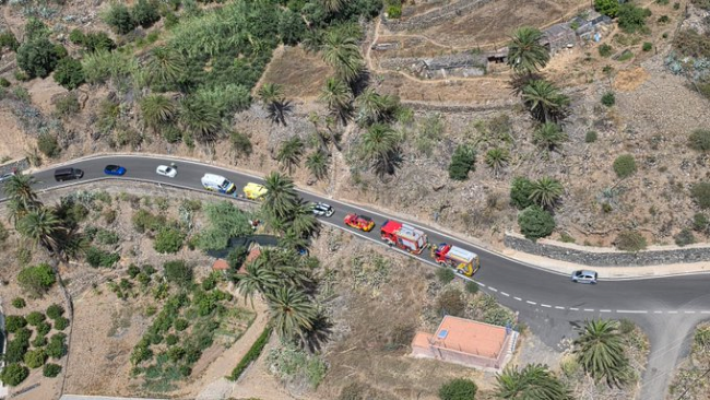 Rescatan en helicóptero a un ciclista herido grave tras precipitarse por un desnivel en Fataga
