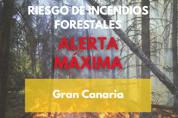 El Gobierno actualiza la situación pasando a alerta máxima por riesgo de incendios forestales en Gran Canaria
